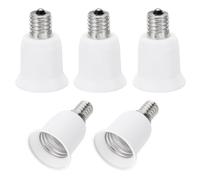 PATIKIL E17 to E26/E27 Light Socket Adapter, 5pcs Lamp Holder Convert Screw Base Converter for Halogen CFL Light Bulb, White