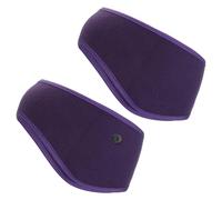 PATIKIL Ear Warmer Headband, 2 Pack Polar Fleece Ear Warmer Winter Stretchy Running Sweatband Outdoor Essential for Jogging Walking Skiing, Dark Purple