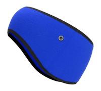 PATIKIL Ear Warmer Headband, Polar Fleece Ear Warmer Winter Stretchy Running Sweatband Outdoor Essential with Buttons for Jogging Walking Skiing Cycling, Blue