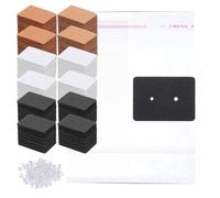 PATIKIL Earring Display Cards, 600 Pcs Jewelry Hanging Earring Display Holder Card with 600 Pcs Clear Bags 600 Pcs Earring Backs for Selling Earrings Ear Studs, Black White Khaki