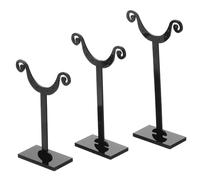 PATIKIL Earring Display Stand,6pcs Acrylic Earring Holder Earring Stands Storage Organizer Necklace 8 Holes for Jewelry Photography Necklace,Black