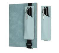 PATIKIL Elastic Band Pen Holder, 2 Pcs PU Leather Pen Sleeve with Adjustable Elastic Band for Office Supplies Notebook Planner Journal Ballpoint Pencils Touch, Teal