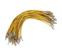 PATIKIL Elastic Barbed Cord 6.4 Inch / 165 Mm, 100 Pcs 2mm Loop Stretch Round String with Metal Barb Fasteners for Hats Masks Menus Crafting Book, Gold