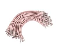 PATIKIL Elastic Barbed Cord 6.4 Inch / 165 Mm, 100 Pcs 2mm Loop Stretch Round String with Metal Barb Fasteners for Hats Masks Menus Crafting Book, Rose Gold