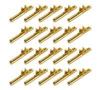 PATIKIL Elastic Cord Crimp Ends, 100 Pcs Copper Elastic Barbed Cord Fastener Half Cover Cord Ends for Binding Hanging Webbing DIY, Gold