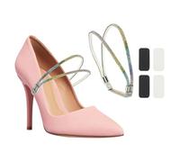 PATIKIL Elastic High Heels Shoe Straps, 2 Pairs Rhinestone Shoe Lace for Heels Anti-loose Detachable Shoe Strap for Loose Shoes High Heels Slippers Sandals, Rainbow Diamonds