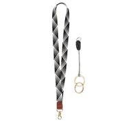 PATIKIL Elastic Lanyard for Keys, Cute Keychain Neck Lanyard for Women Men Teacher Long Keychain Braid Strap for ID Badge Wallet Phone Card Business Office, Black Chocolate