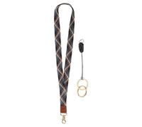 PATIKIL Elastic Lanyard for Keys, Cute Keychain Neck Lanyard for Women Men Teacher Long Keychain Braid Strap for ID Badge Wallet Phone Card Business Office, Colorful Gray