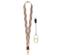 PATIKIL Elastic Lanyard for Keys, Cute Keychain Neck Lanyard for Women Men Teacher Long Keychain Braid Strap for ID Badge Wallet Phone Card Business Office, Colorful Purple