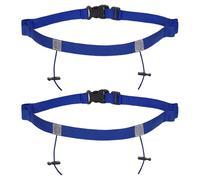 PATIKIL Elastic Triathlon Running Belt, 2 Pack Adjustable Race Number Belt Race Belt Bib Holder with 6 Energy Gel Loops for Marathons Racing Cycling, Blue