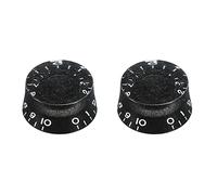 PATIKIL Electric Guitar Top Hat Knobs Speed Volume Tone Control Knobs 6mm/0.24" Black for LP Style Electric Guitar Bass Musical Instrument Parts Replacement Pack of 2