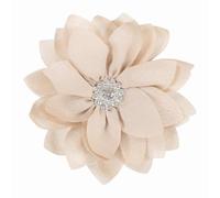 PATIKIL Elegant Flower Brooch Pin for Women, Fabric Flower Floral Crystal Brooch Lapel Pin for Wedding Party Gift Suit Clothes Hat Dress Coat Accessories, Khaki