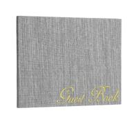 PATIKIL Elegant Guestbook, 9"x7" Fabric Wedding Guest Book Stylish Sign in Book with 50 Blank 120GSM Paper for Receptions Birthdays Funerals Special Events, Dark Gray