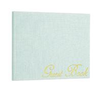 PATIKIL Elegant Guestbook, 9"x7" Fabric Wedding Guest Book Stylish Sign in Book with 50 Blank 120GSM Paper for Receptions Birthdays Funerals Special Events, Light Green