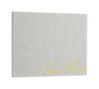 PATIKIL Elegant Guestbook, 9"x7" Fabric Wedding Guest Book Stylish Sign in Book with 50 Blank 120GSM Paper for Receptions Birthdays Funerals Special Events, Light Gray