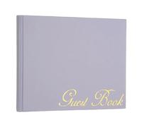 PATIKIL Elegant Guestbook, 9"x7" Offset Paper Wedding Guest Book Stylish Sign in Book with 50 Blank 120GSM Paper for Receptions Birthdays Funerals Special Events, Light Purple