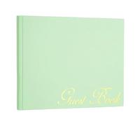 PATIKIL Elegant Guestbook, 9"x7" Offset Paper Wedding Guest Book Stylish Sign in Book with 50 Blank 120GSM Paper for Receptions Birthdays Funerals Special Events, Light Green