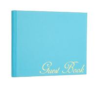 PATIKIL Elegant Guestbook, 9"x7" Offset Paper Wedding Guest Book Stylish Sign in Book with 50 Blank 120GSM Paper for Receptions Birthdays Funerals Special Events, Sky Blue