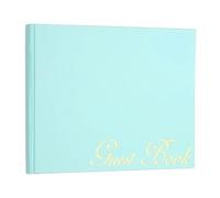 PATIKIL Elegant Guestbook, 9"x7" Offset Paper Wedding Guest Book Stylish Sign in Book with 50 Blank 120GSM Paper for Receptions Birthdays Funerals Special Events, Light Blue