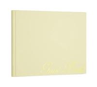 PATIKIL Elegant Guestbook, 9"x7" Offset Paper Wedding Guest Book Stylish Sign in Book with 50 Blank 120GSM Paper for Receptions Birthdays Funerals Special Events, Beige Yellow