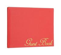 PATIKIL Elegant Guestbook, 9"x7" PU Leather Wedding Guest Book Stylish Sign in Book with 50 Blank 120GSM Paper for Receptions Birthdays Funerals Special Events, Red