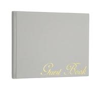 PATIKIL Elegant Guestbook, 9"x7" PU Leather Wedding Guest Book Stylish Sign in Book with 50 Blank 120GSM Paper for Receptions Birthdays Funerals Special Events, Light Gray