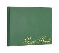 PATIKIL Elegant Guestbook, 9"x7" PU Leather Wedding Guest Book Stylish Sign in Book with 50 Blank 120GSM Paper for Receptions Birthdays Funerals Special Events, Dark Green