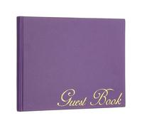 PATIKIL Elegant Guestbook, 9"x7" PU Leather Wedding Guest Book Stylish Sign in Book with 50 Blank 120GSM Paper for Receptions Birthdays Funerals Special Events, Purple