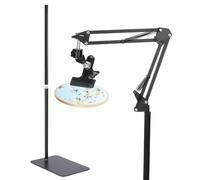 PATIKIL Embroidery Hoop Stand, 360 Degree Adjustable Embroidery Hoop Holder Metal Stand with Phone Holder for Sewing Cross Stitch Embroidery, Black