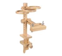PATIKIL Embroidery Hoop Stand, Adjustable Beech Wood Cross Stitch Stand Holder with Built-in Storage Tray for DIY Art Craft, Sewing, Needlework Projects