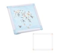 PATIKIL Embroidery Hoops Universal Clip Embroidery Hoop Frame Reusable Square Rectangle Plastic Clip Frame Embroidery Hoop for Art Craft Sewing (17x17Inch), Beige