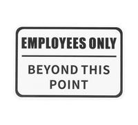 PATIKIL Employees Only Sign, 6x4 Inch Plastic Self Adhesive Office Door Signs for Business Store Wall, White