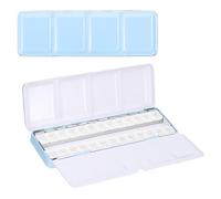 PATIKIL Empty Watercolor Palette, Metal Watercolor Tin with 26pcs Half Pans Paint Case with Lid Paint Box for Travel Gouache Oil Painting, Sky Blue