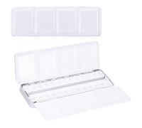 PATIKIL Empty Watercolor Palette, Metal Watercolor Tin with 26pcs Half Pans Paint Case with Lid Paint Box for Travel Gouache Oil Painting, White