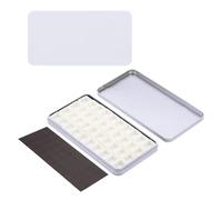 PATIKIL Empty Watercolor Palette, Metal Watercolor Tin with 40pcs Half Pans and Magnetic Sticker Paint Case with Lid Paint Box for Travel Gouache, White