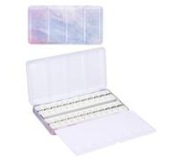 PATIKIL Empty Watercolor Palette, Metal Watercolor Tin with 52pcs Half Pans Paint Case with Lid Paint Box for Travel Gouache Oil Painting, Dark Pink