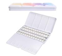 PATIKIL Empty Watercolor Palette, Metal Watercolor Tin with 52pcs Half Pans Paint Case with Lid Paint Box for Travel Gouache Oil Painting, Colorful 52 Wells