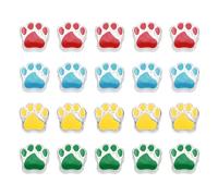 PATIKIL Enamel Paw Print Charms, Alloy Dog Cat Paw Pendant Beads Cute Animal Footprint Loose Large Hole Beads for DIY Jewelry Making Craft Bracelet Necklace-20Pcs(Red/Green/Yellow/Blue)