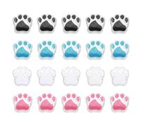 PATIKIL Enamel Paw Print Charms, Alloy Dog Cat Paw Pendant Beads Cute Animal Footprint Loose Large Hole Beads for DIY Jewelry Making Craft Bracelet-20Pcs(Black/White/Rose Red Red/Blue)