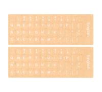 PATIKIL English Keyboard Stickers, 2 Pack Universal Keyboard Replacement Cover for Notebook Desktop Computer Style 2, Clear Background White Lettering
