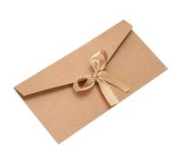 PATIKIL Envelope with Knot 8.7" x 4.3", 10Pcs Greeting Card Invitation Envelope with Ribbon for Invitations and Greeting Cards Gift Christmas Birthday Party, Cowhide