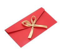 PATIKIL Envelope with Knot 8.7" x 4.3", 10Pcs Greeting Card Invitation Envelope with Ribbon for Invitations and Greeting Cards Gift Christmas Birthday Party, Red