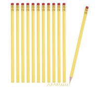 PATIKIL Erasable Colored Pencils, 12 Pcs Oil Color Pencils with Erasers Hexagonal Rod Wooden Colored Pencils for Tests Marking Grading Art Painting, Yellow