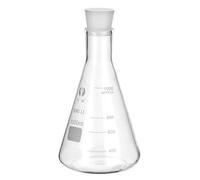 PATIKIL Erlenmeyer Flask, 1000ml 33.8oz Narrow Mouth Graduated Flasks with Silicone Stopper Borosilicate Glass Flasks with Printed Graduation for Lab Experiment Chemistry Science