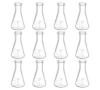PATIKIL Erlenmeyer Flask, 12 Pcs 25ml Narrow Mouth Graduated Flasks Borosilicate Glass with Printed Graduation for Lab Experiment Chemistry Science Study