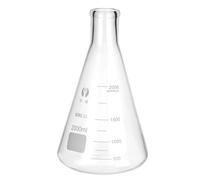 PATIKIL Erlenmeyer Flask, 2000ml 67.6oz Narrow Mouth Graduated Flasks Borosilicate Glass with Printed Graduation for Lab Experiment Chemistry Science Study