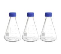 PATIKIL Erlenmeyer Flask, 3Pcs 1000ml Narrow Mouth Graduated Flasks with Screw Cap Borosilicate Glass Flasks with Printed Graduation for Lab Experiment Chemistry Science Study, Blue