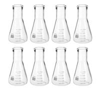 PATIKIL Erlenmeyer Flask, 8Pcs 100ml 3oz Narrow Mouth Graduated Flasks Borosilicate Glass with Printed Graduation for Lab Experiment Chemistry Science Study
