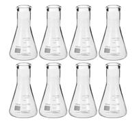 PATIKIL Erlenmeyer Flask, 8Pcs 150ml 5oz Narrow Mouth Graduated Flasks Borosilicate Glass with Printed Graduation for Lab Experiment Chemistry Science Study