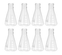 PATIKIL Erlenmeyer Flask, 8Pcs 250ml 8oz Narrow Mouth Graduated Flasks Borosilicate Glass with Printed Graduation for Lab Experiment Chemistry Science Study
